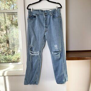 Aligrace Vintage Levi's 50 Jeans Custom in Distressed Medium Wash Blue Denim